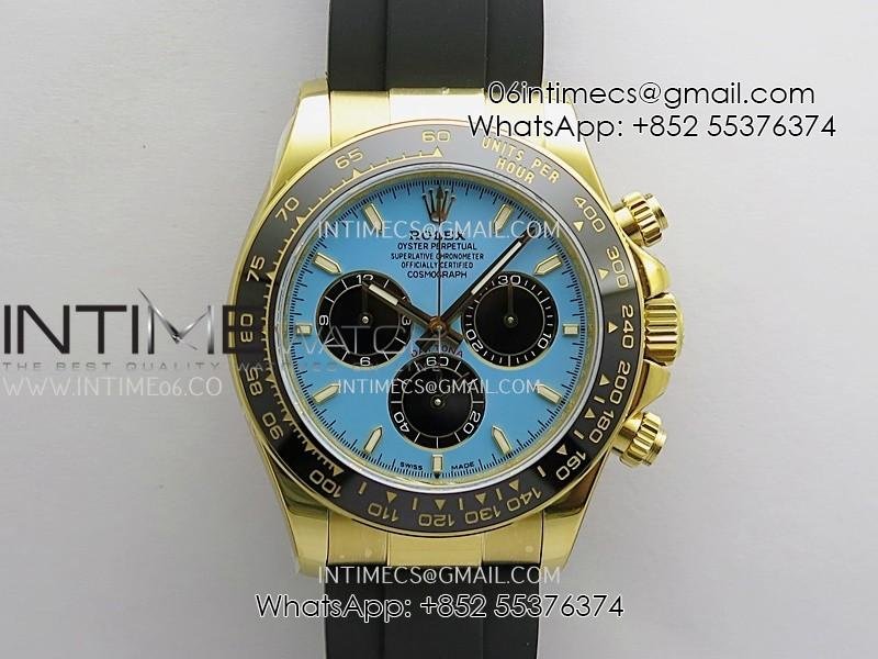 Daytona 126518 UFO Gain Weight YG 1:1 Best Edition Tiffany Turquoise Blue Dial On Oysterflex Rubber Strap UF4131 (Free Sprung)