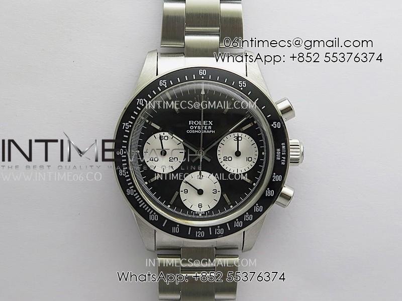 Daytona 6263 SS/Black Bezel MSF Best Edition Black Dial Silver Subdials On SS Bracelet Venus 75