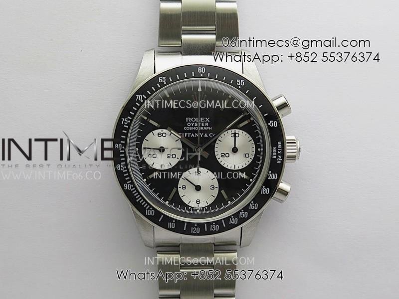 Daytona 6263 Tiffany SS/Black Bezel MSF Best Edition Black Dial Silver Subdials On SS Bracelet Venus 75