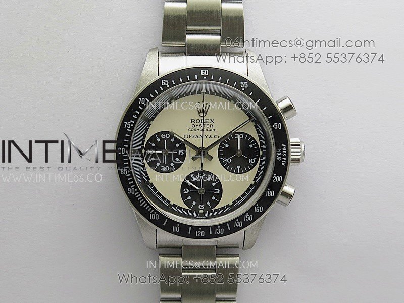 Daytona 6263 Tiffany SS/Black Bezel MSF Best Edition Cream Dial Black Subdials On SS Bracelet Venus 75