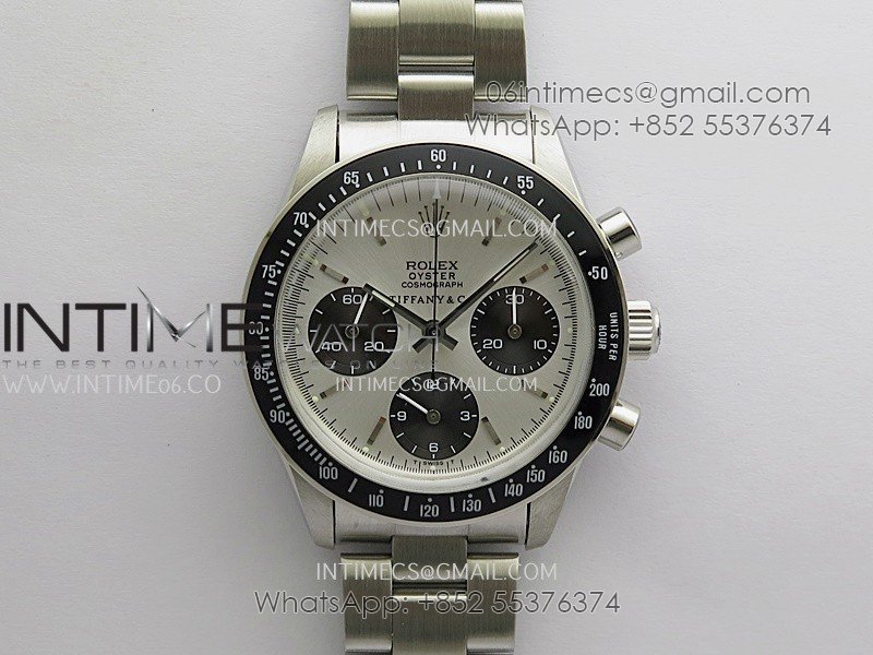 Daytona 6263 Tiffany SS/Black Bezel MSF Best Edition Silver Dial Black Subdials On SS Bracelet Venus 75