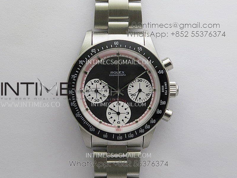 Daytona 6263 Without Oyster Word SS/Black Bezel MSF Best Edition Black Dial White Subdials On SS Bracelet Venus 75