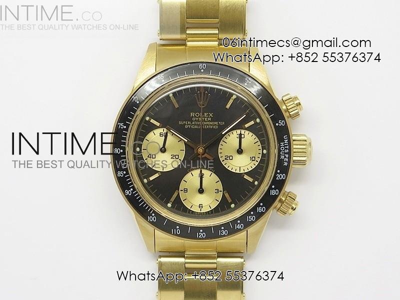 Daytona 6265 Black Bezel YG/YG JKF Best Edition Black Dial on Bracelet Venus 75