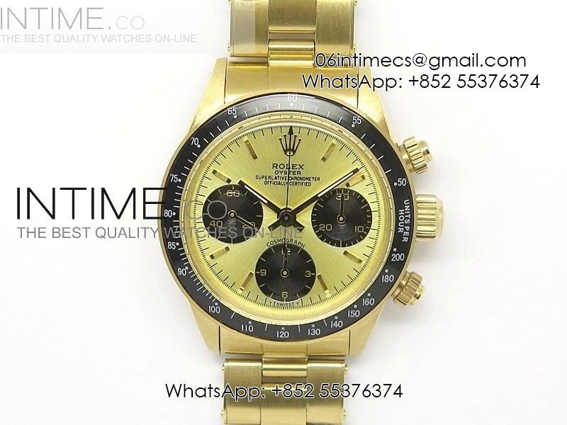 Daytona 6265 Black Bezel YG/YG JKF Best Edition Gold Dial on Bracelet Venus 75