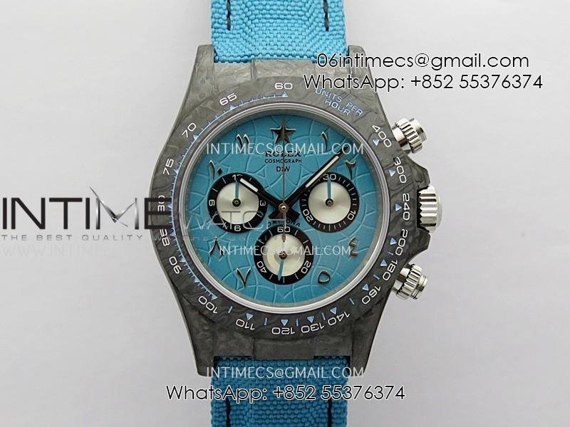 Daytona DIW Black Carbon DIWF Best Edition Blue Dial On Blue Nylon Strap A4801