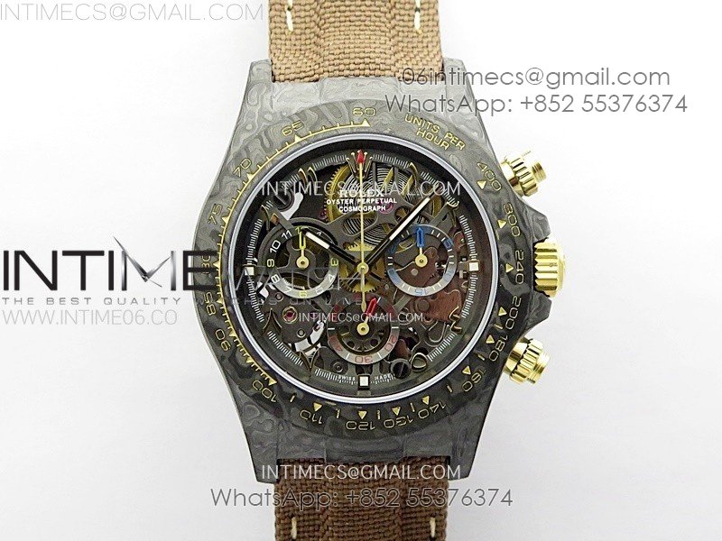 Daytona DIW Carbon/YG DIWF Best Edition Skeleton Dial on Green Nylon Strap SA4130