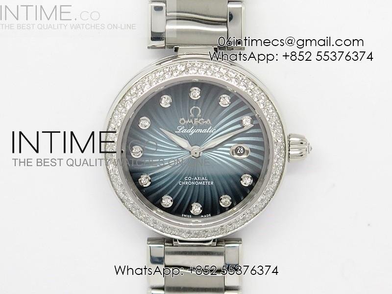 de-ville-lady-ss-blue-textured-dial-diamonds-bezel-on-ss-bracelet-seiko-nh05a.jpg De Ville Lady SS Blue Textured Dial Diamonds Bezel on SS Bracelet SEIKO NH05A - Image 1