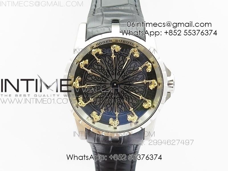 excalibur-rddbex0495-ss-black-dial-on-black-leather-strap.jpg Excalibur RDDBEX0495 SS Black Dial on Black Leather Strap - Image 1