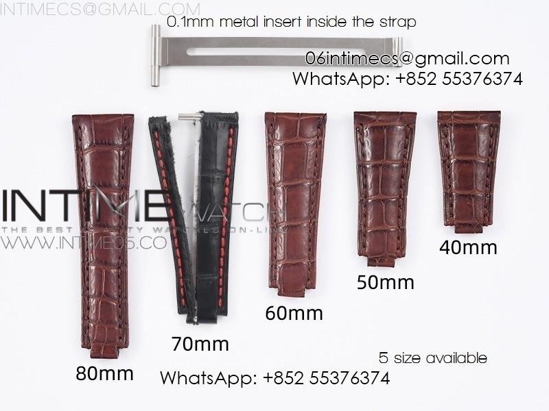 genuine-alligator-leather-strap-with-metal-insert-for-rolex.jpg Genuine Alligator Leather Strap with Metal Insert for Rolex - Image 1