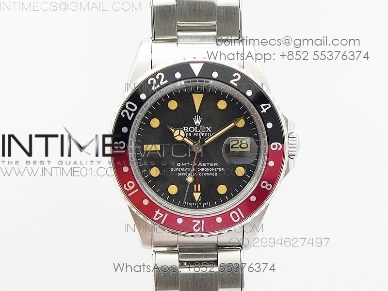 GMT-Master 16750 SS BP Best Black/Red Bezel Vintage Marker A2836
