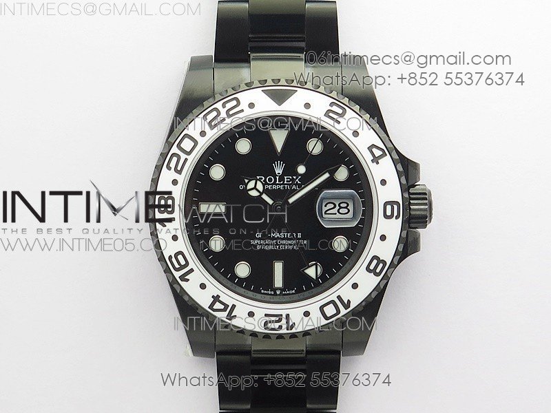 GMT-Master II 116710 DLC White Ceramic 904L Steel VRF 1:1 Best Edition Black Dial SA3186 CHS V2