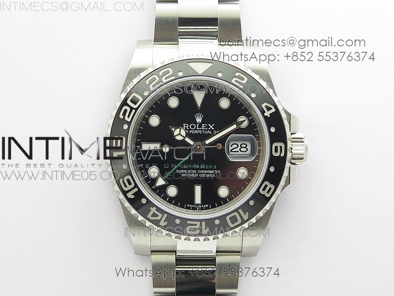 GMT-Master II 116710 LN Black Ceramic 904L Steel VRF 1:1 Best Edition VR3186 CHS V3 (Clean Factory Bezel)