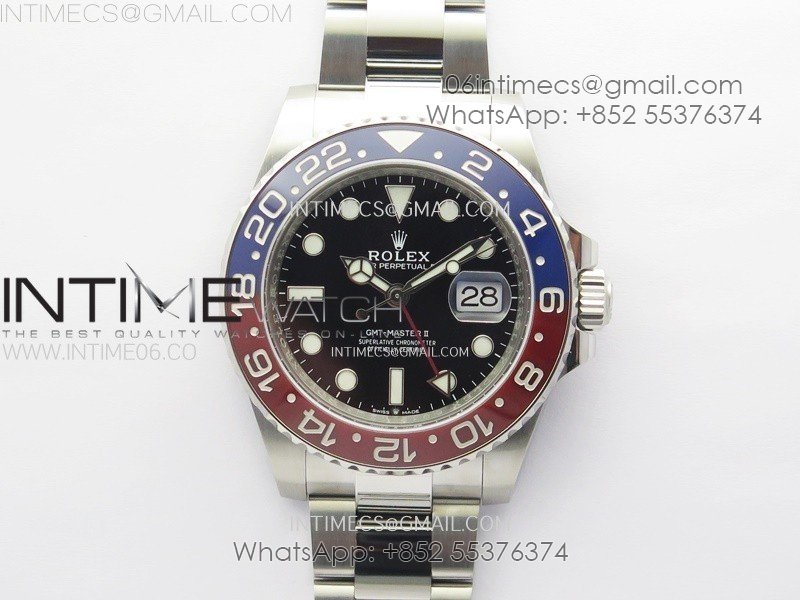 GMT-Master II 126710 Blue/Red Ceramic C+F 1:1 Best Edition Black Dial on Oyster Bracelet SH3285 CHS