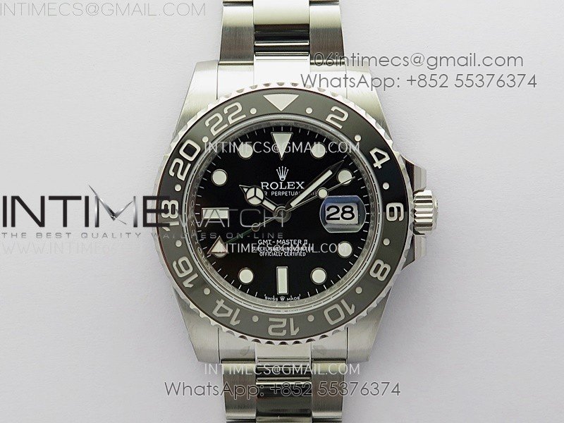 GMT-Master II 126710 GRNR Black/Gray Ceramic 904L SS APSF 1:1 Best Edition Black Dial On Oyster Bracelet VR3285 CHS