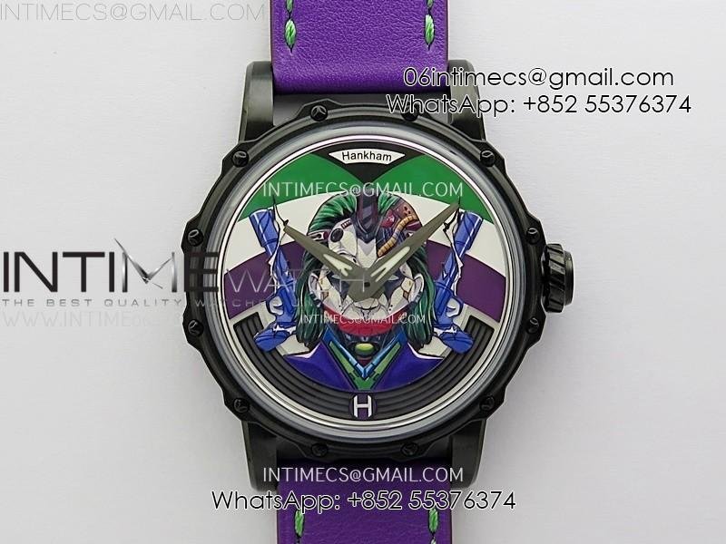 hankham-joker-pvd-on-purple-leather-strap-miyota-8215.jpg Hankham Joker PVD on Purple Leather Strap MIYOTA 8215 - Image 1