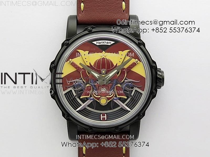 hankham-samurai-pvd-on-brown-leather-strap-miyota-8215.jpg Hankham Samurai PVD on Brown Leather Strap MIYOTA 8215 - Image 1