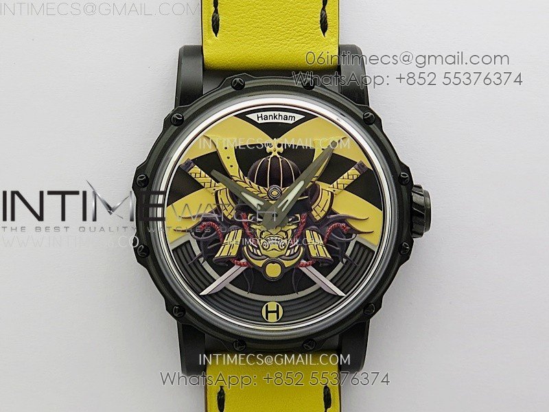 Hankham Samurai PVD on Yellow Leather Strap MIYOTA 8215