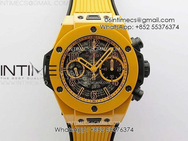 Hublot Big Bang Unico 42mm Real Orange Ceramic BBF 1:1 Best Edition Skeleton Dial on Orange Rubber Strap A1280