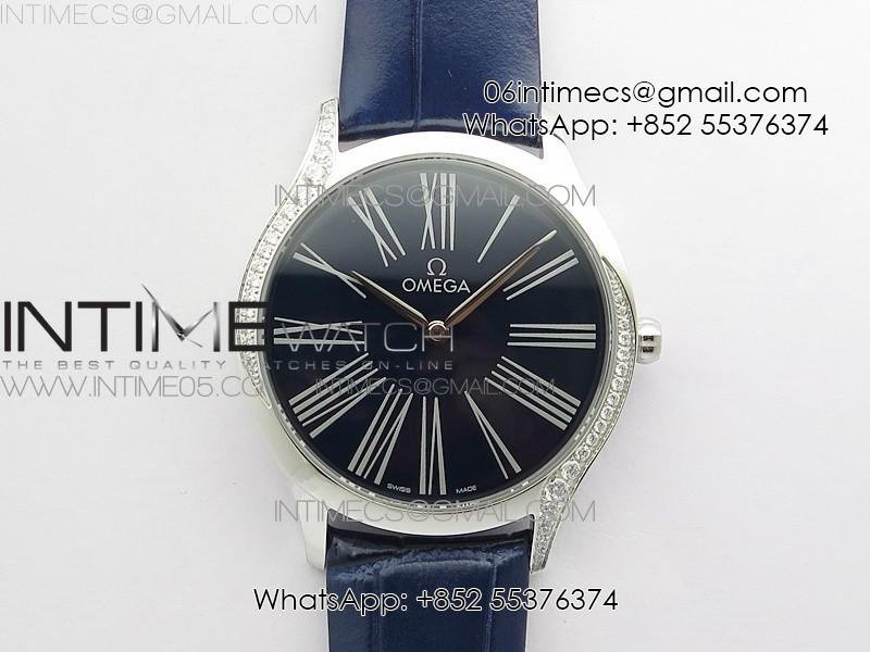 ladies-de-ville-tresor-diamond-oxf-1-1-best-edition-dark-blue-dial-on-swiss-quartz-blue-leather-strap.jpg Ladies' De Ville Trésor Diamond OXF 1:1 Best Edition Dark Blue Dial On Swiss Quartz Blue Leather strap. - Image 1