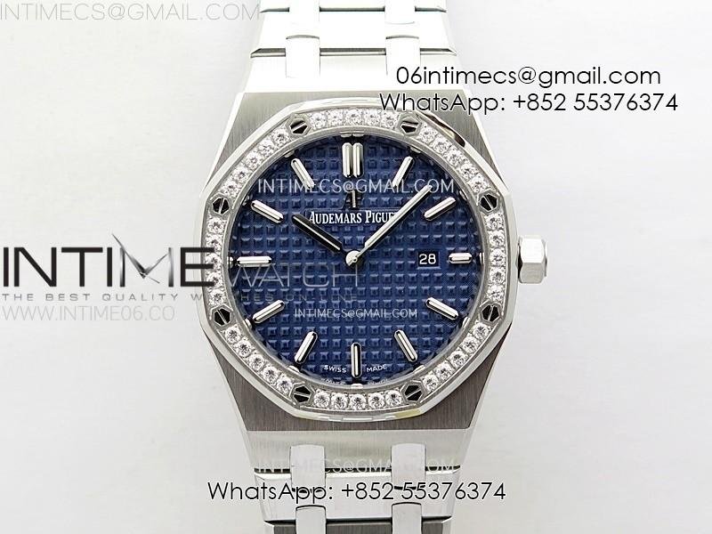 lady-royal-oak-33mm-67651-diamonds-ss-zf-1-1-best-edition-blue-textured-dial-on-ss-bracelet-ronda-quartz.jpg Lady Royal Oak 33mm 67651 Diamonds SS ZF 1:1 Best Edition Blue Textured Dial on SS Bracelet RONDA Quartz - Image 1