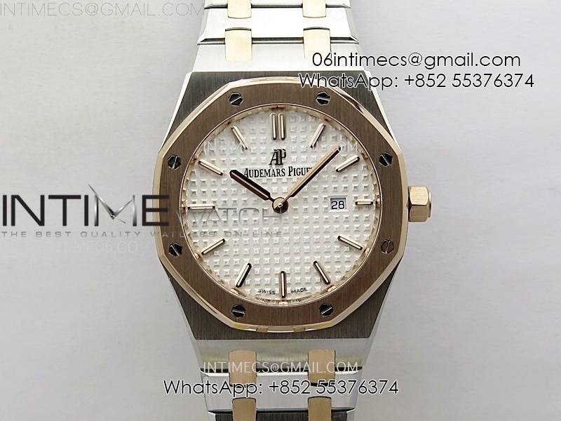 lady-royal-oak-33mm-67651-ss-rg-zf-1-1-best-edition-silver-textured-dial-on-ss-bracelet-ronda-quartz.jpg Lady Royal Oak 33mm 67651 SS/RG ZF 1:1 Best Edition Silver Textured Dial on SS Bracelet RONDA Quartz - Image 1