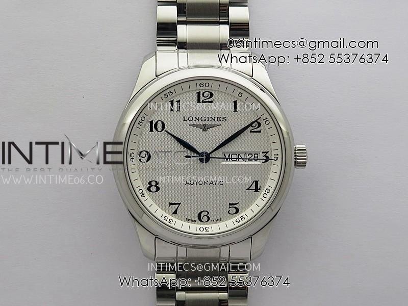 Master Day Date SS VSF 1:1 Best Edition White Textured Dial On SS Bracelet A2836