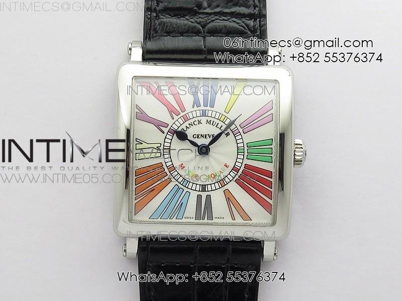 master-square-ss-ladies-zf-1-1-best-edition-white-colorful-roman-dial-on-black-leather-strap-ronda-quartz.jpg Master Square SS Ladies ZF 1:1 Best Edition White Colorful Roman Dial on Black Leather Strap Ronda Quartz - Image 1