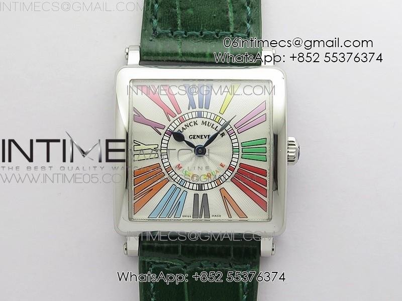master-square-ss-ladies-zf-1-1-best-edition-white-colorful-roman-dial-on-green-leather-strap-ronda-quartz.jpg Master Square SS Ladies ZF 1:1 Best Edition White Colorful Roman Dial on Green Leather Strap Ronda Quartz - Image 1