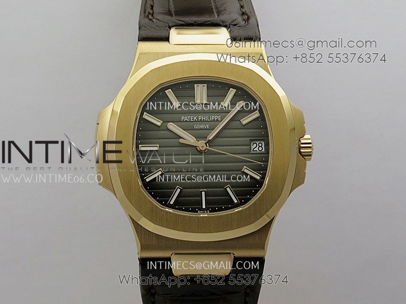 Nautilus 5711/1R RG 3KF 1:1 Best Edition Brown Textured Dial on Brown Leather Strap A324 Super Clone V2