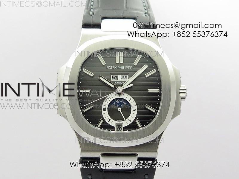 nautilus-5726-complicated-ss-grf-1-1-best-edition-gray-textured-dial-on-leather-strap-a324-v3.jpg Nautilus 5726 Complicated SS GRF 1:1 Best Edition Gray Textured Dial on Leather Strap A324 V3 - Image 1