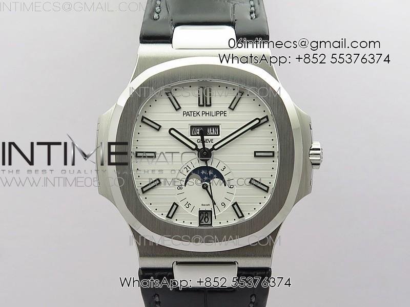 nautilus-5726-complicated-ss-grf-1-1-best-edition-white-textured-dial-on-leather-strap-a324-v3.jpg Nautilus 5726 Complicated SS GRF 1:1 Best Edition White Textured Dial on Leather Strap A324 V3 - Image 1