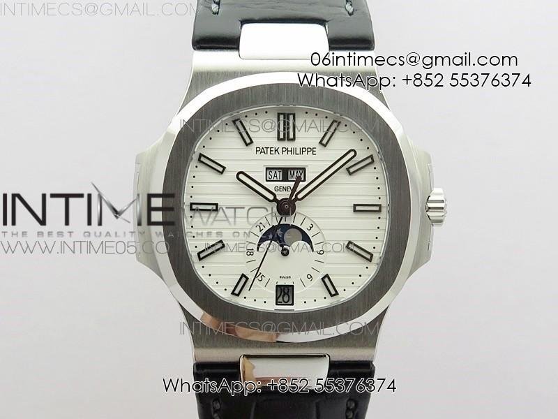 nautilus-5726-ss-grf-1-1-best-edition-white-dial-working-annual-calendaron-black-leather-starp-a324-v2.jpg NAUTILUS 5726 SS GRF 1:1 BEST EDITION WHITE DIAL WORKING ANNUAL CALENDARON BLACK LEATHER STARP A.324 V2 - Image 1