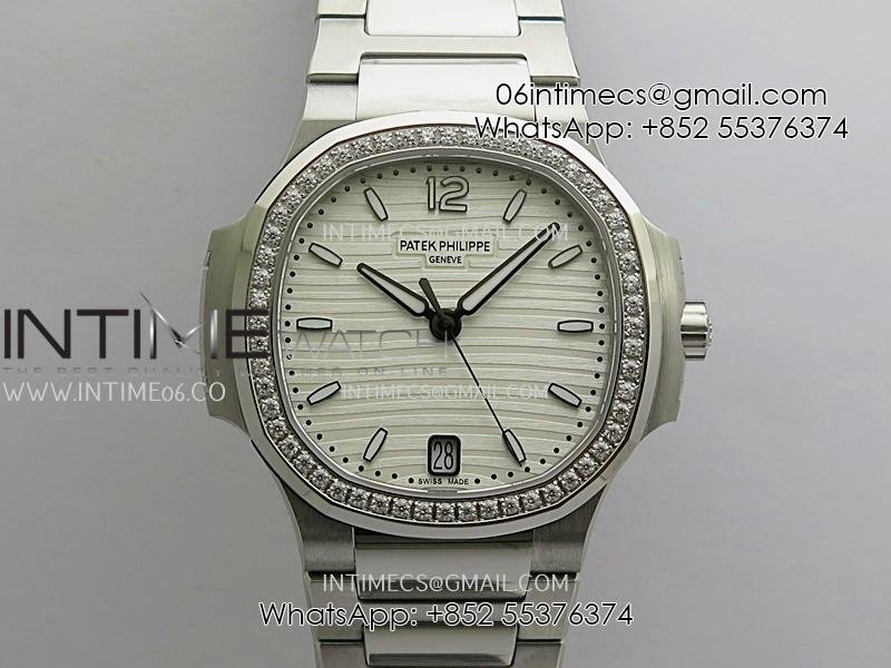 nautilus-7118-ladies-diamond-bezel-ss-ddf-11-best-edition-silver-dial-on-ss-bracelet-super-clone-dd324-.jpg Nautilus 7118 Ladies Diamond Bezel SS DDF 1:1 Best Edition Silver Dial On SS Bracelet Super Clone DD324 - Image 1