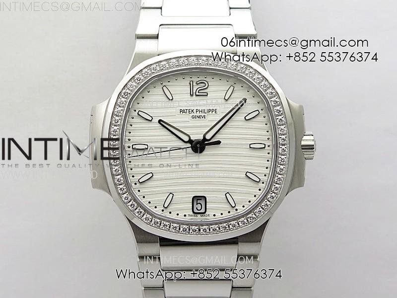 nautilus-7118-new-version-ladies-diamonds-bezel-ppf-1-1-best-edition-white-dial-on-ss-bracelet-a324-super-clone-99.jpg Nautilus 7118 New Version Ladies Diamonds Bezel PPF 1:1 Best Edition White Dial on SS Bracelet A324 Super Clone - Image 1