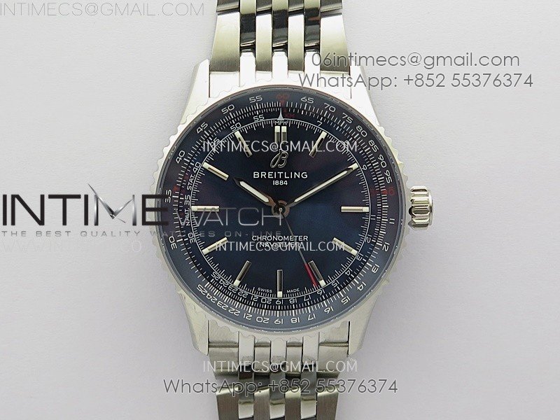 Navitimer 1 Automatic 41mm SS BLSF 1:1 Best Edition Blue Dial on SS Bracelet A2824
