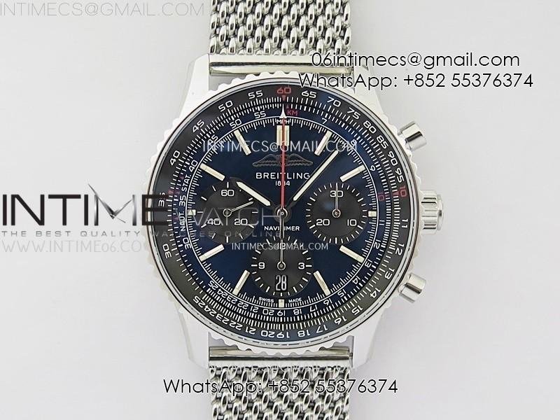 navitimer-b01-43mm-ss-b50-best-edition-blue-dial-black-subdial-on-ss-bracelet-a7750.jpg Navitimer B01 43mm SS B50 Best Edition Blue Dial Black Subdial On SS Bracelet A7750 - Image 1