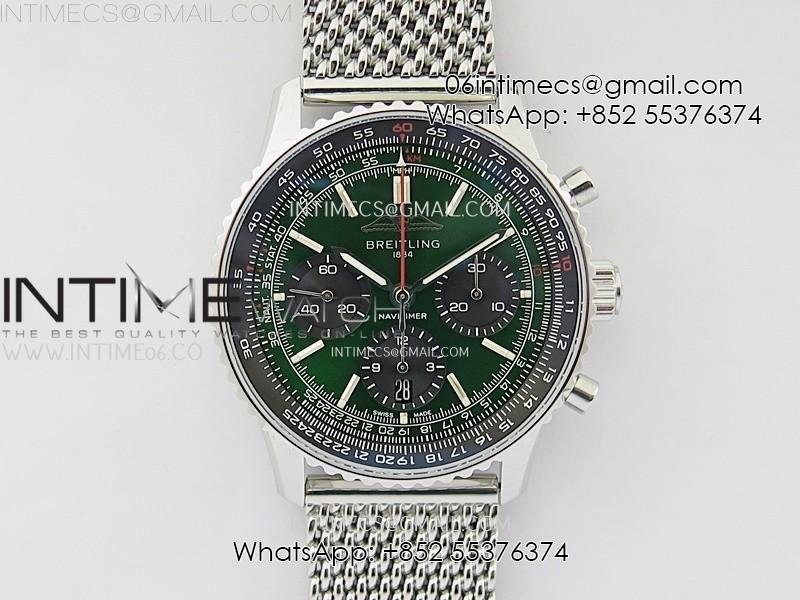navitimer-b01-43mm-ss-b50-best-edition-green-dial-on-ss-bracelet-a7750.jpg Navitimer B01 43mm SS B50 Best Edition Green Dial On SS Bracelet A7750 - Image 1