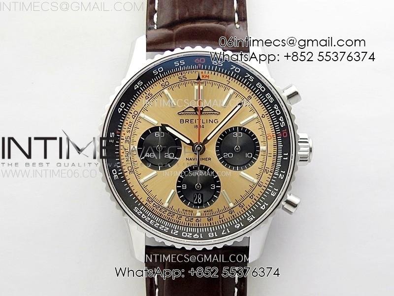 navitimer-b01-43mm-ss-b50-best-edition-rg-dial-black-subdial-on-brown-leather-strap-a7750.jpg Navitimer B01 43mm SS B50 Best Edition RG Dial Black Subdial On Brown Leather Strap A7750 - Image 1