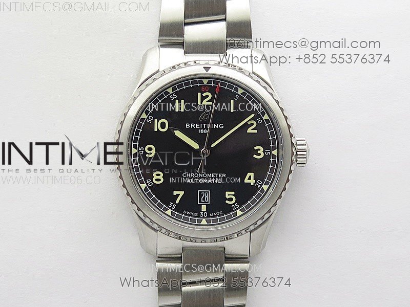 Navitimer8 A17314 SS TF 1:1 Best Edition Black dial On SS Bracelet A2824