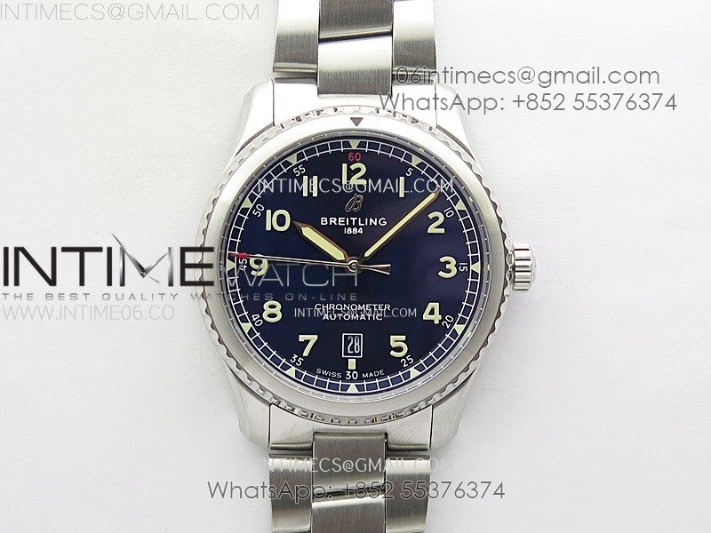 Navitimer8 A17314 SS TF 1:1 Best Edition Blue dial On SS Bracelet A2824