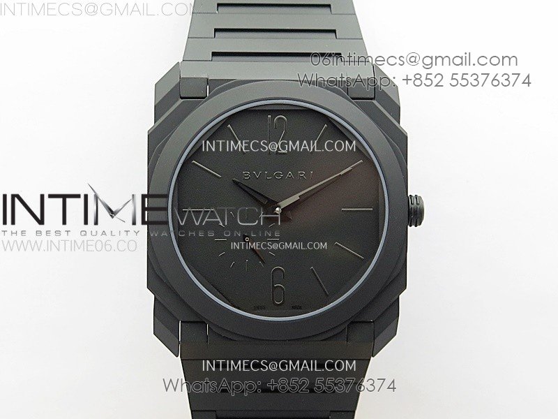 Octo Finissimo PVD BVF 1:1 Best Edition Black Dial on PVD Bracelet Asian Micro Rotor Movement