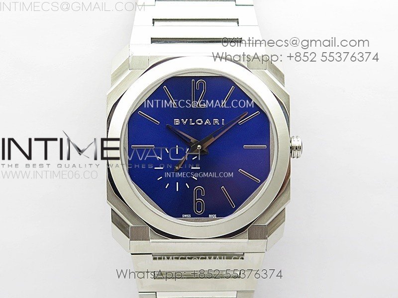Octo Finissimo SS BVF 1:1 Best Edition Blue Dial on SS Bracelet Asian Micro Rotor Movement