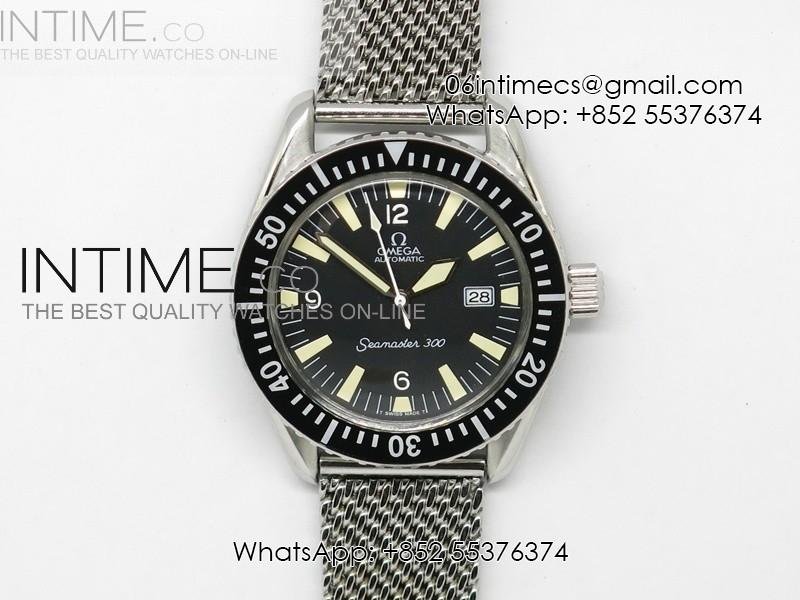 omega-vintage-seamaster-300-date-ss-me-blk-a-2836.jpg Omega Vintage Seamaster 300 Date SS/ME Blk A-2836 - Image 1