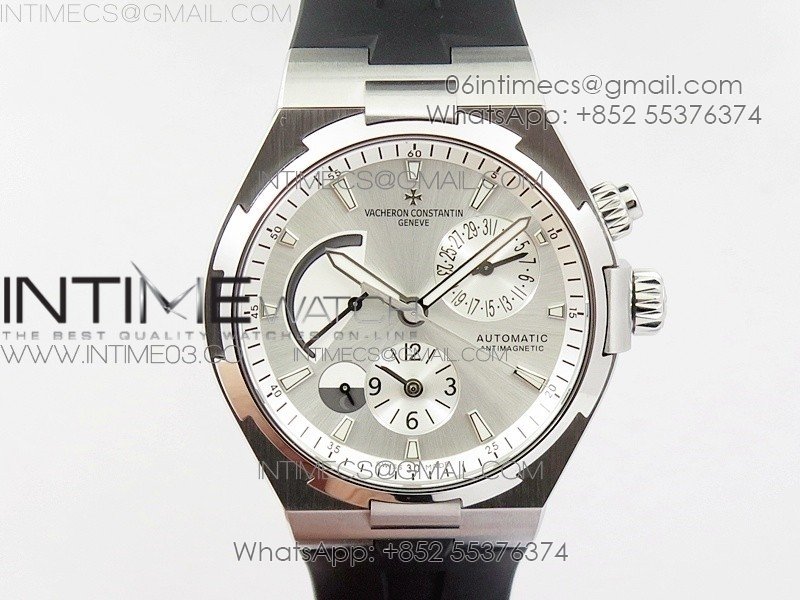 Overseas Dual Time Power Reserve TWA Best Edition White Dial on Black Rubber Strap A1222