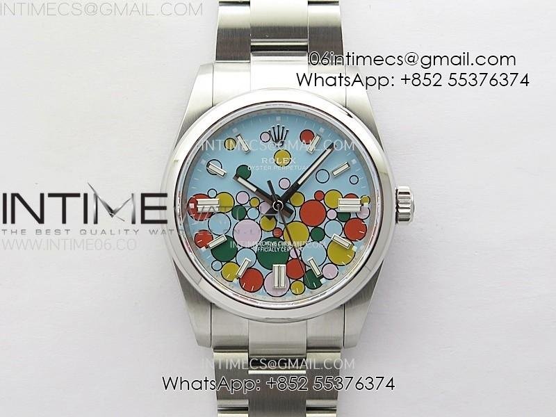 oyster-perpetual-36mm-126000-gmf-best-turquoise-blue-celebration-motif-dial-on-ss-bracelet-vr3230.jpg Oyster Perpetual 36mm 126000 GMF Best Turquoise Blue Celebration Motif Dial on SS Bracelet VR3230 - Image 1