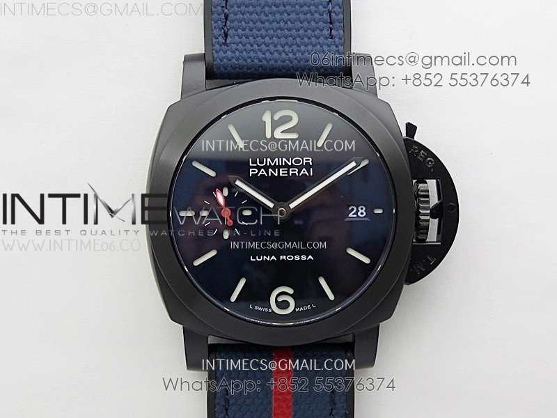 PAM1408 Z DLC VSF 1:1 Best Edition Blue Dial on Blue Rubber Strap Asian P900