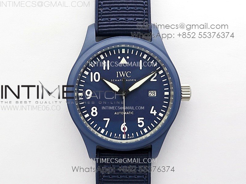 Pilot’s Watch Laureus Blue Ceramic IW328101 ZF 1:1 Best Edition on Blue Nylon Strap A32111