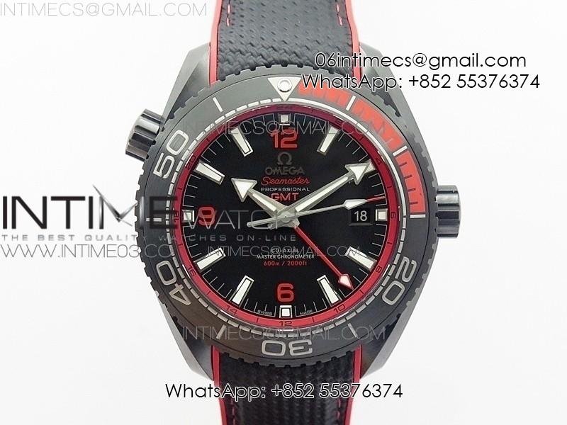 Planet Ocean 45.5mm Deep Black Real Ceramic (Red) VSF 1:1 Best Edition on Black Nylon Strap A8906 Super Clone