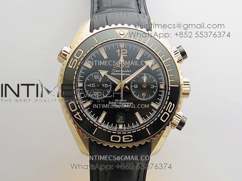 Planet Ocean Master Chronometer Black Ceramic Bezel RG VRF 1:1 Best Edition Black Dial On Black Gummy Strap A9900