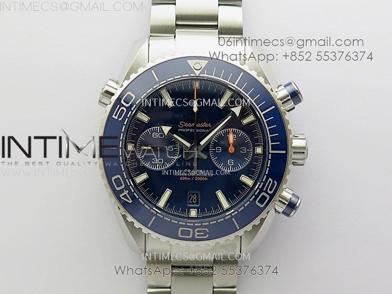 Planet Ocean Master Chronometer Blue Ceramic Bezel SS SCF 1:1 Best Edition Blue Dial on SS Bracelet A9900